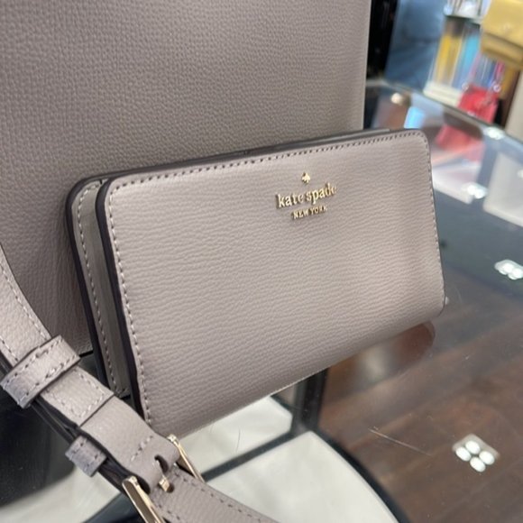 Kate Spade Darcy Large Slim Bifold Wallet Warm Taupe - Picture 3 of 16